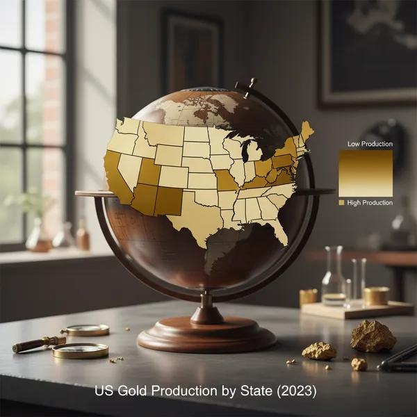 img of Historical Gold Production by State: USGS Rankings (2026)